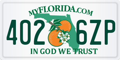 FL license plate 4026ZP