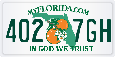 FL license plate 4027GH