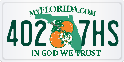 FL license plate 4027HS