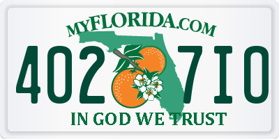 FL license plate 4027IO