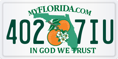 FL license plate 4027IU