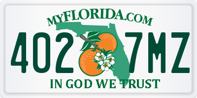 FL license plate 4027MZ