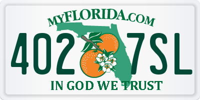 FL license plate 4027SL