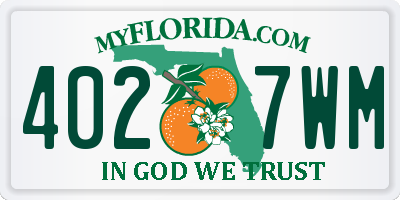 FL license plate 4027WM