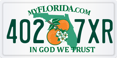 FL license plate 4027XR