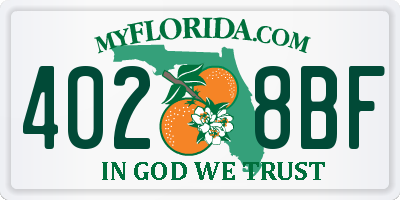 FL license plate 4028BF