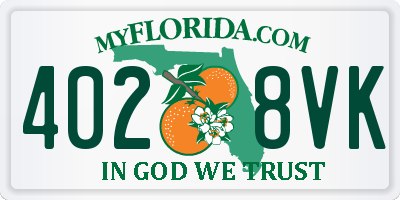 FL license plate 4028VK