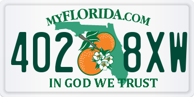 FL license plate 4028XW
