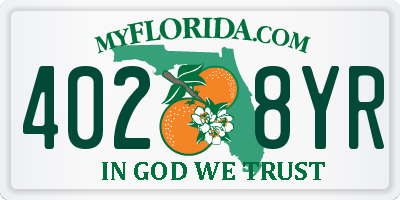 FL license plate 4028YR
