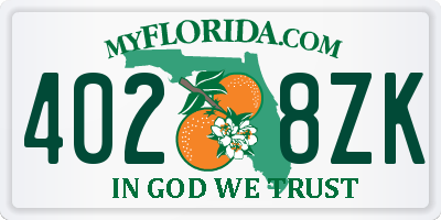 FL license plate 4028ZK