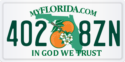 FL license plate 4028ZN