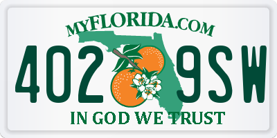 FL license plate 4029SW