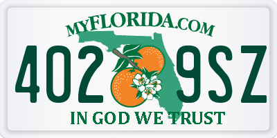 FL license plate 4029SZ