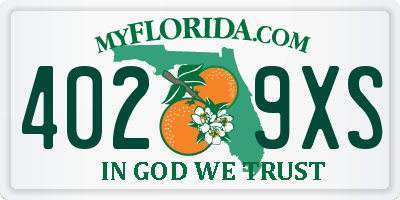 FL license plate 4029XS