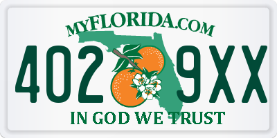 FL license plate 4029XX