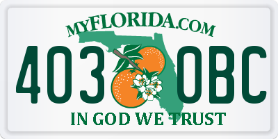 FL license plate 4030BC