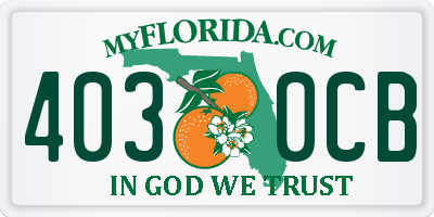 FL license plate 4030CB