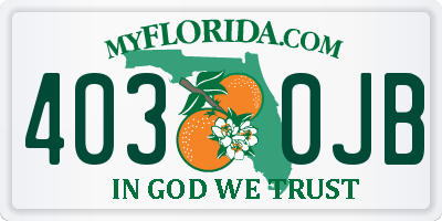 FL license plate 4030JB