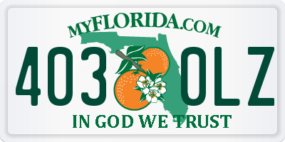 FL license plate 4030LZ