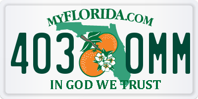 FL license plate 4030MM