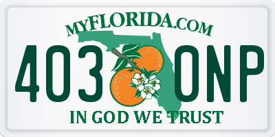 FL license plate 4030NP