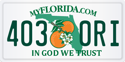 FL license plate 4030RI