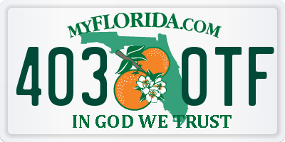 FL license plate 4030TF
