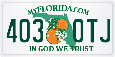 FL license plate 4030TJ