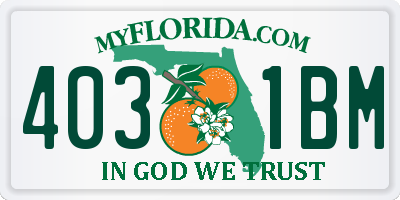 FL license plate 4031BM