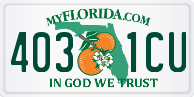 FL license plate 4031CU