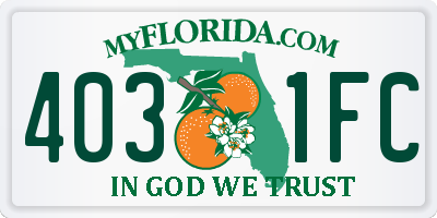 FL license plate 4031FC