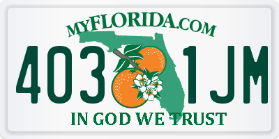 FL license plate 4031JM