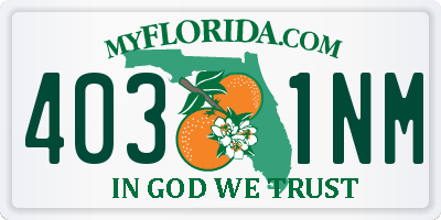 FL license plate 4031NM