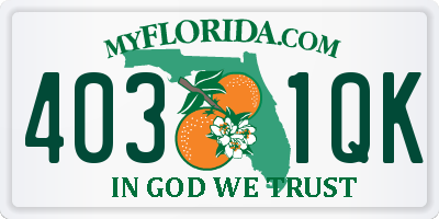 FL license plate 4031QK