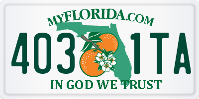 FL license plate 4031TA