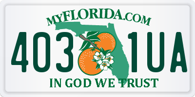 FL license plate 4031UA