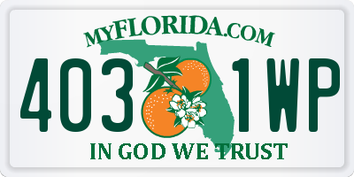 FL license plate 4031WP