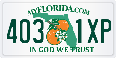 FL license plate 4031XP