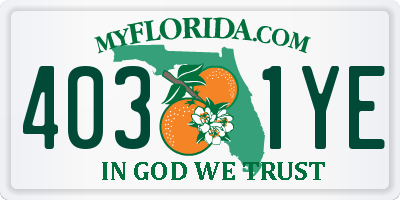 FL license plate 4031YE