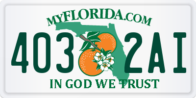 FL license plate 4032AI