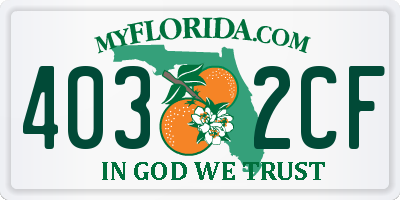 FL license plate 4032CF