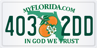 FL license plate 4032DD