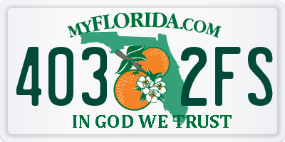 FL license plate 4032FS