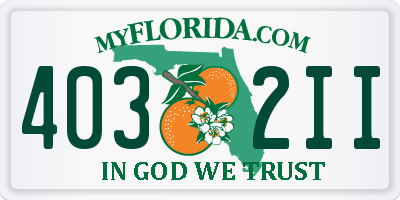 FL license plate 4032II