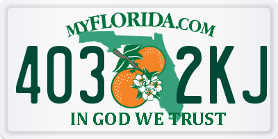 FL license plate 4032KJ