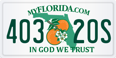 FL license plate 4032OS