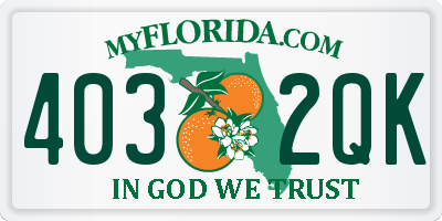 FL license plate 4032QK