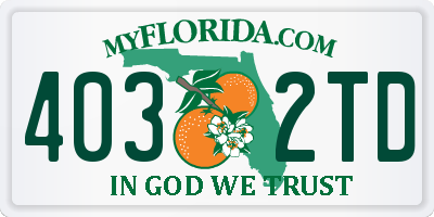 FL license plate 4032TD