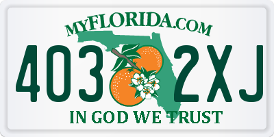 FL license plate 4032XJ