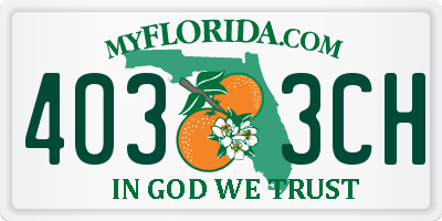 FL license plate 4033CH